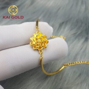 Lắc Tay Liên Hoa Vàng 24K 9999